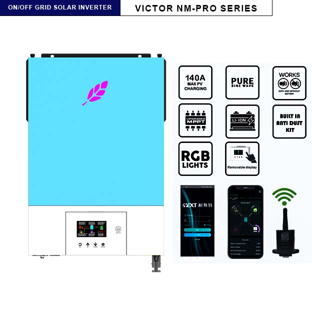 NEXTPOWER ON/OFF GRID 6.2kw 48V inversor solar híbrido de onda sinusoidal pura MPPT voltaje de 90-450V